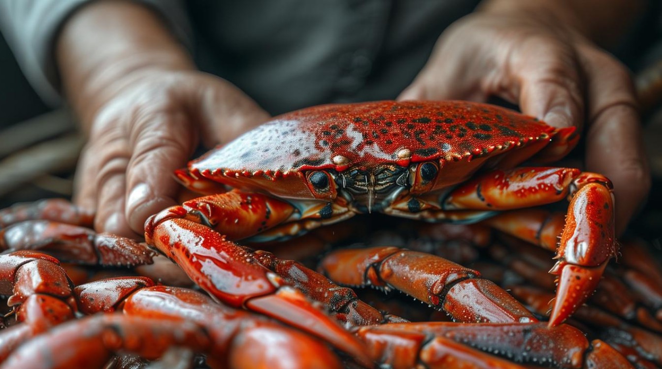 挑选梭子蟹