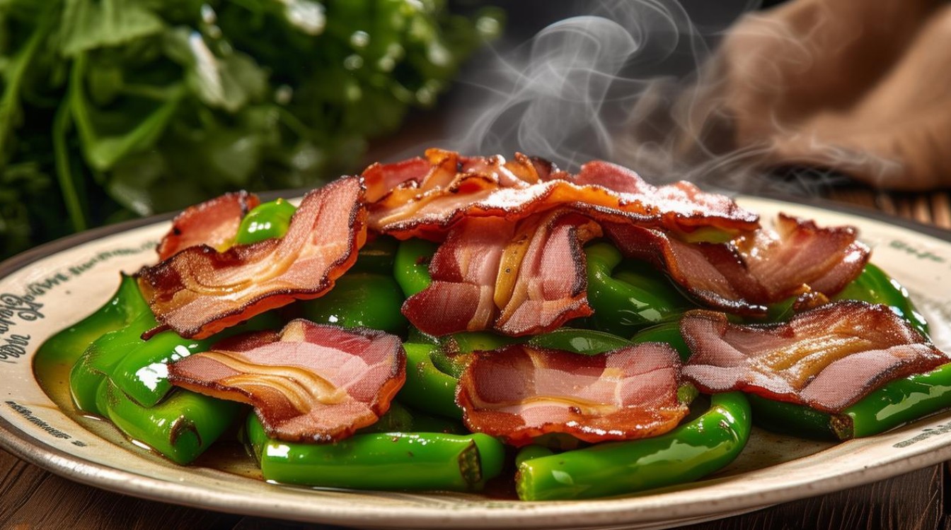 青椒炒培根