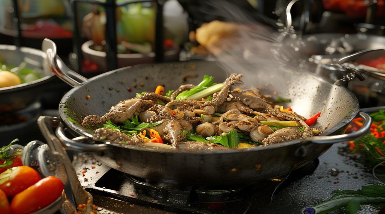 干锅牛蛙的做法