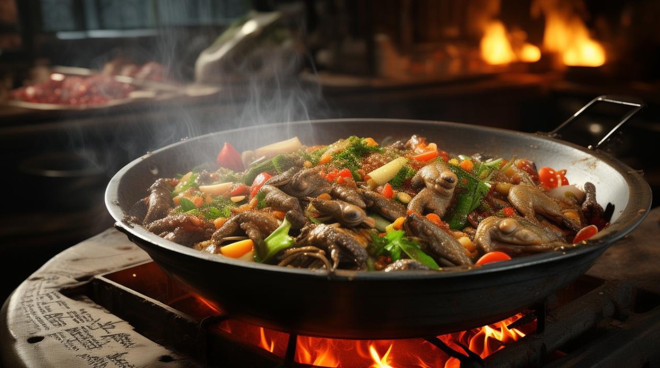 干锅牛蛙的做法