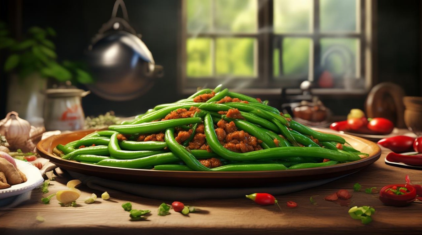 四季豆炒肉的做法