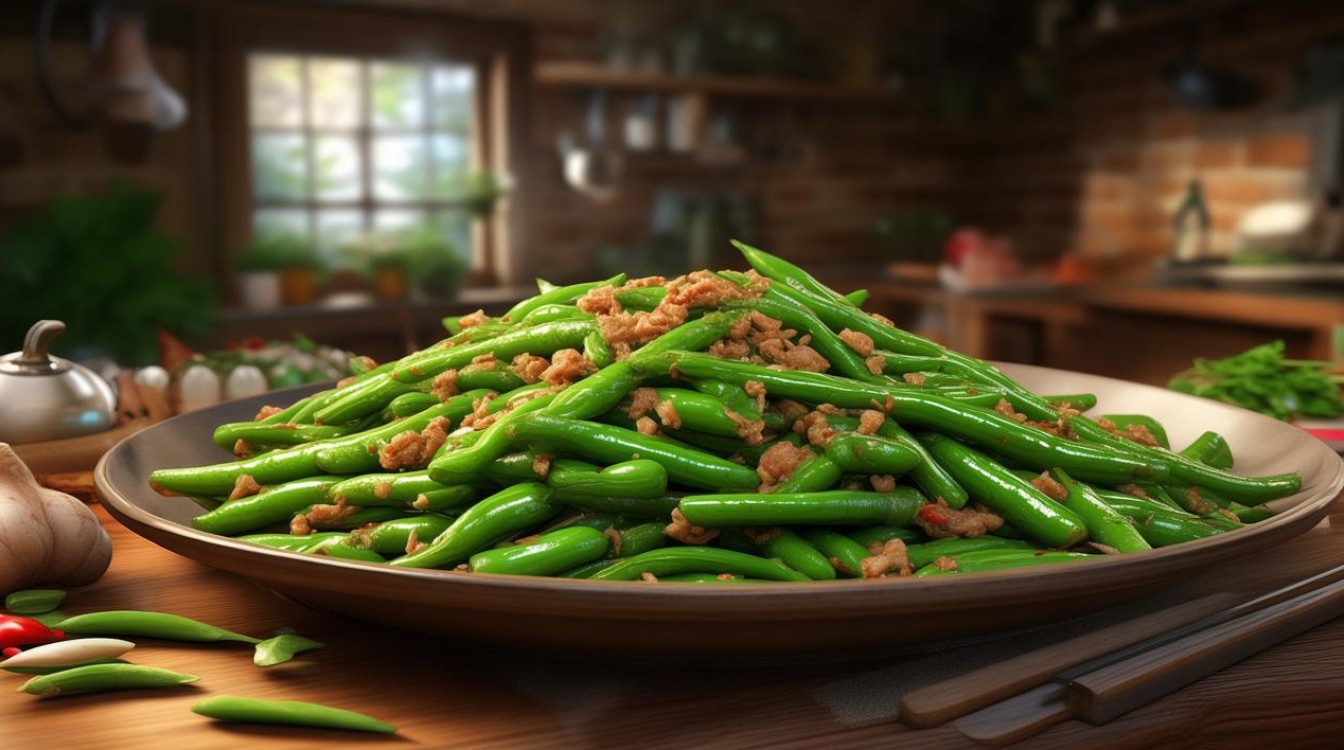 四季豆炒肉的做法