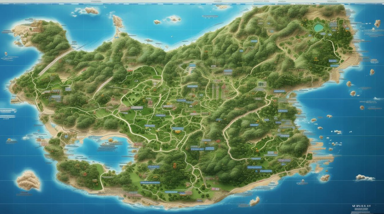 海陵岛景点分布图 海陵岛景点分布图