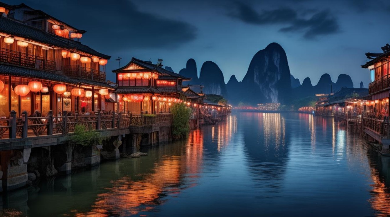 桂林市区晚上景点