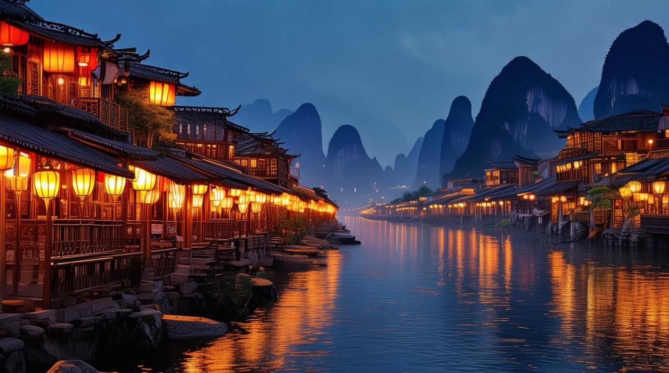 桂林市区晚上景点