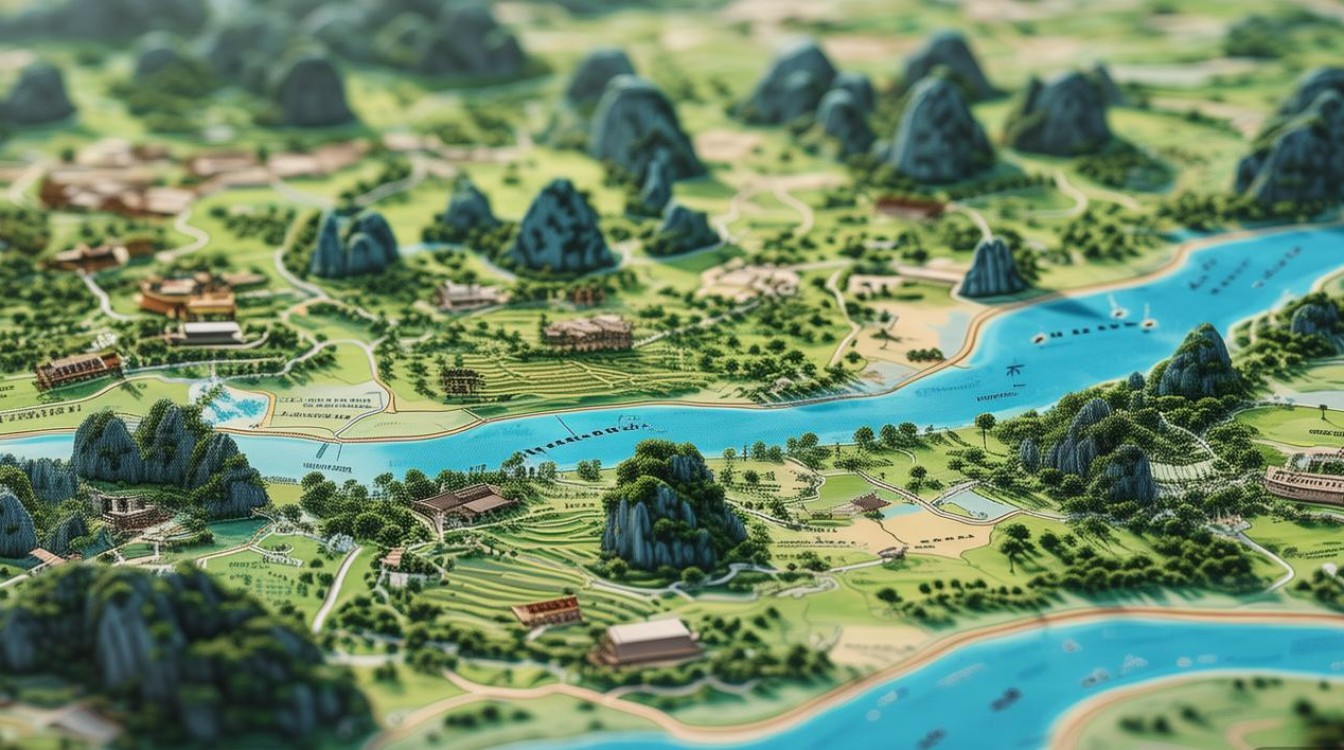 桂林阳朔景点分布图