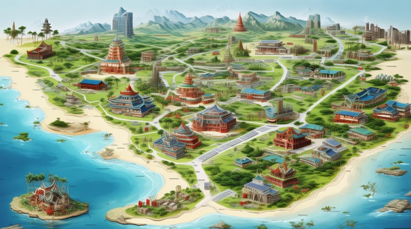 海南旅游景点分布图